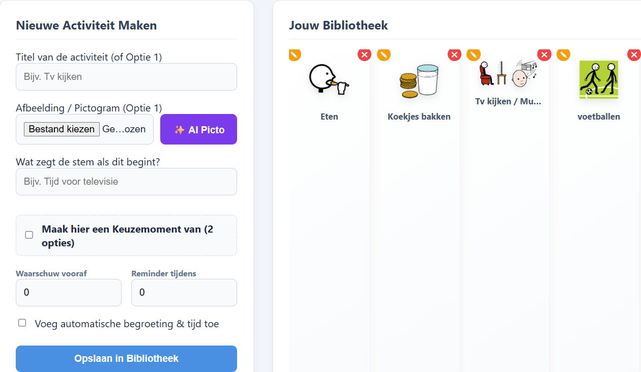 Bibliotheek en Activiteit Maken